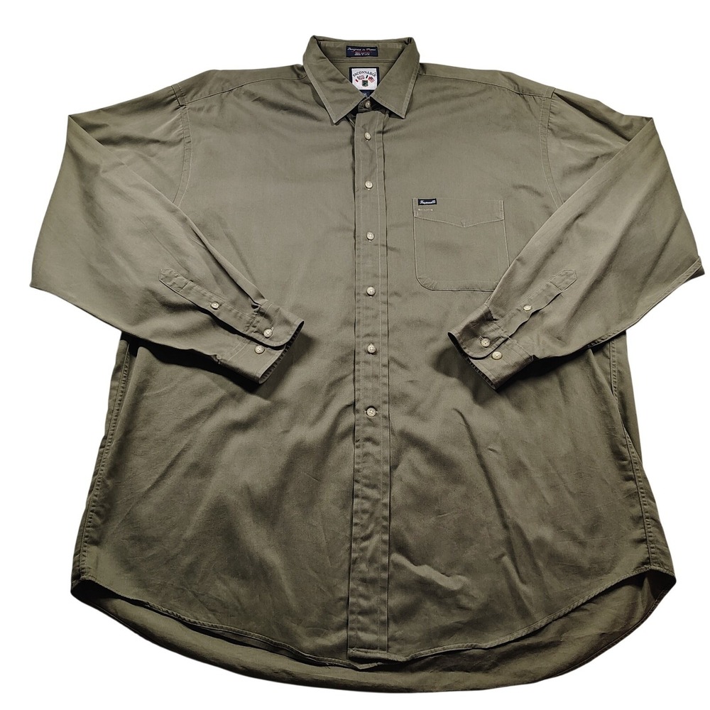 Faconnable Albert Goldberg Taupe/Khaki Modal/Poly Heavy Twill Shirt‎ 2XL